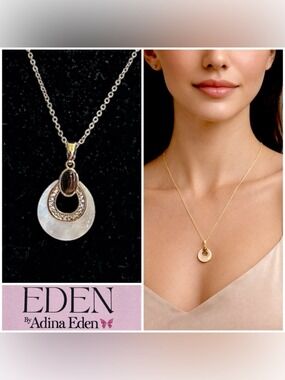 Adina Eden Gold  Drop Pendant Necklace